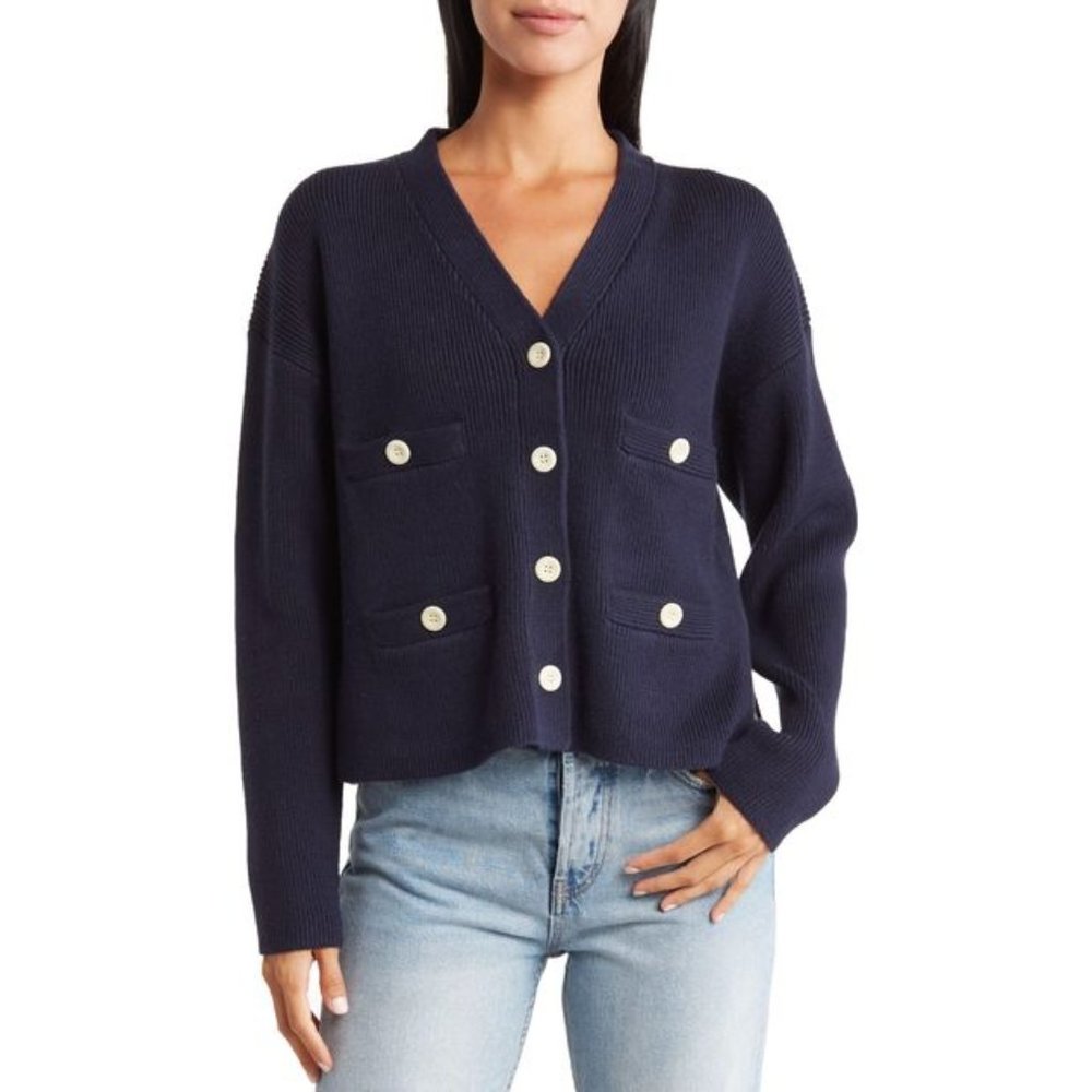 Alex Mill Jo Ribbed Cardigan (Navy)